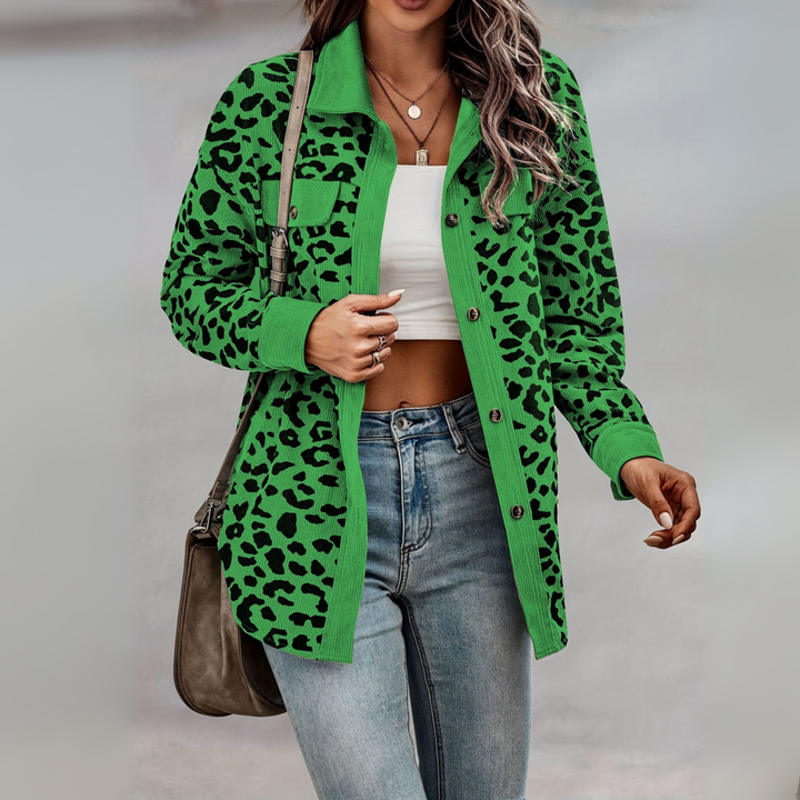 SISI™ - Casual Leopard Print Button Front Jacket