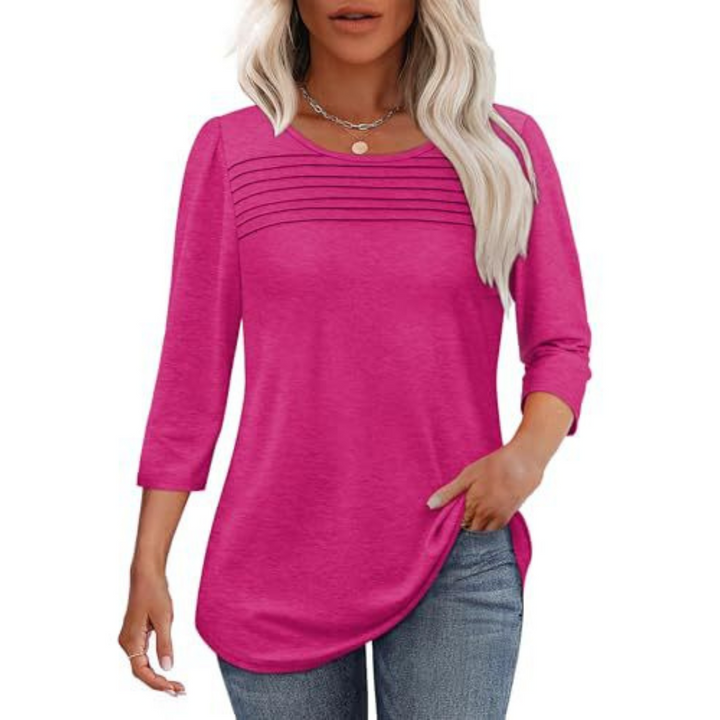 TESSARA™ – Casual Pleated Front Spring Top