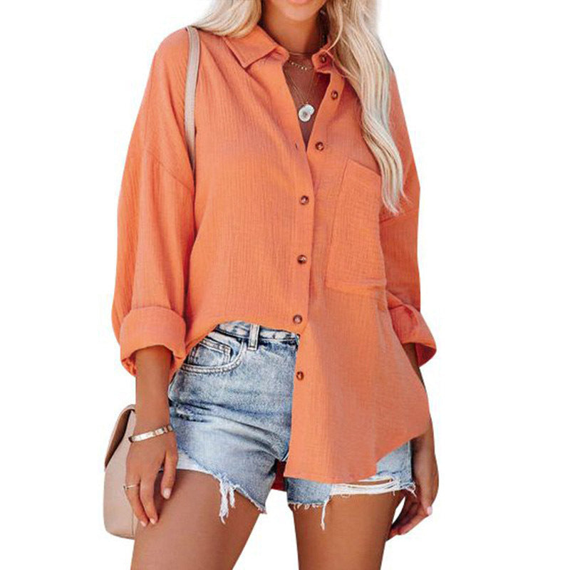 WOLLY™ - Casual Button Down Long Sleeve Blouse
