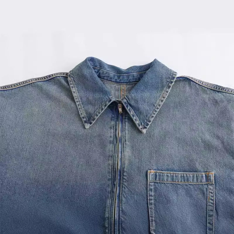 TWALYA™ - Vintage Half Zip Collared Long Sleeve Top