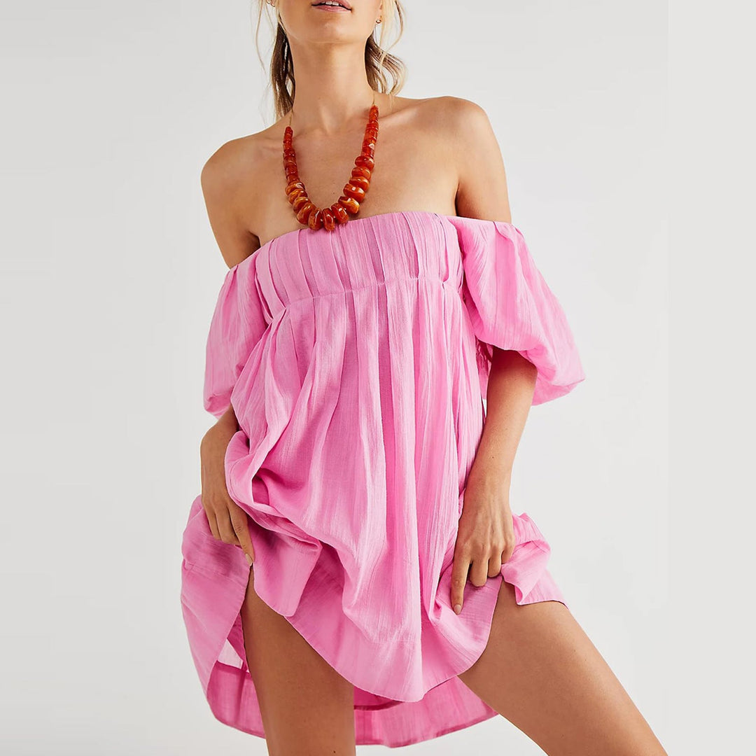 DALAWA™ - Chic Summer Puff Sleeve Square Neck Mini Dress