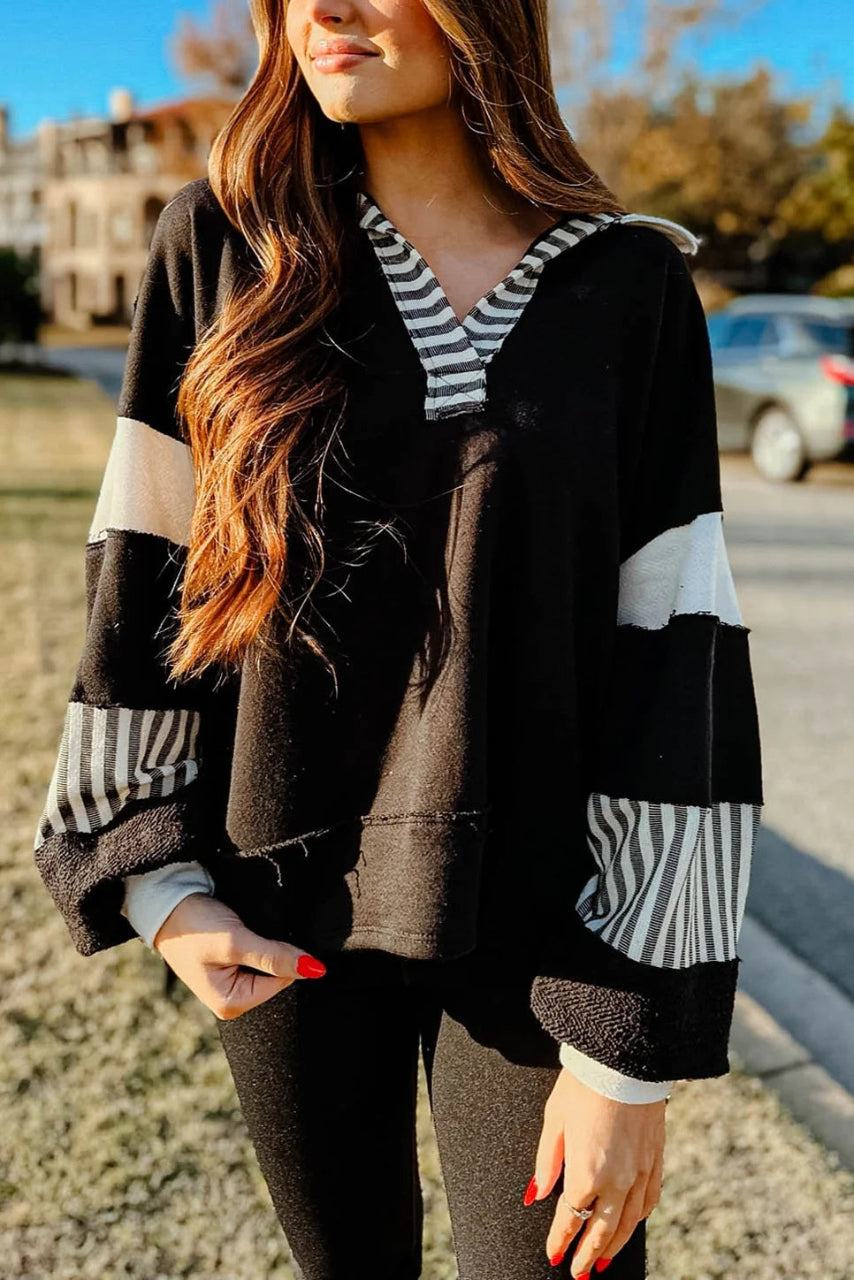 WAMAL™ - Casual Oversized V-Neck Long Sleeve Sweatshirt