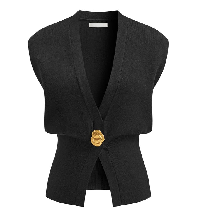 DAISY™ – Elegant V-Neck Button-Front Vest Top