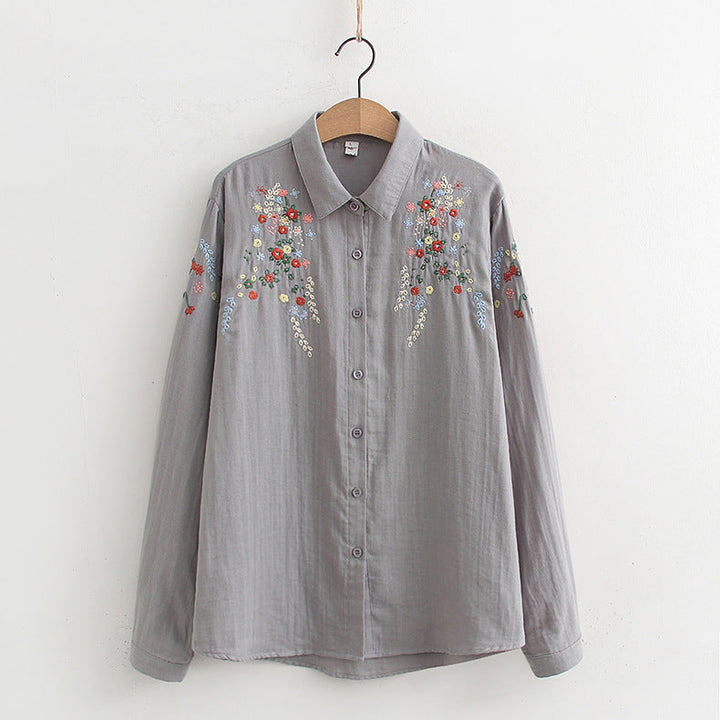 FLAVIE™ – Vintage Charm Embroidered Blouse