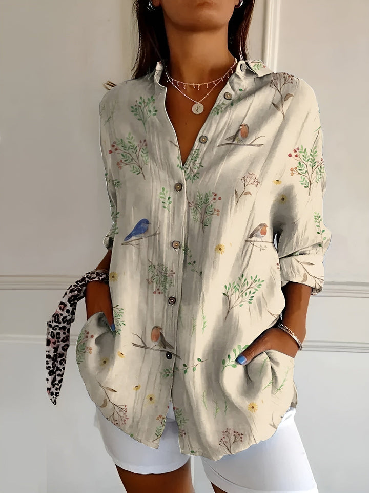 MELODIE™ – Elegant Floral Button Shirt